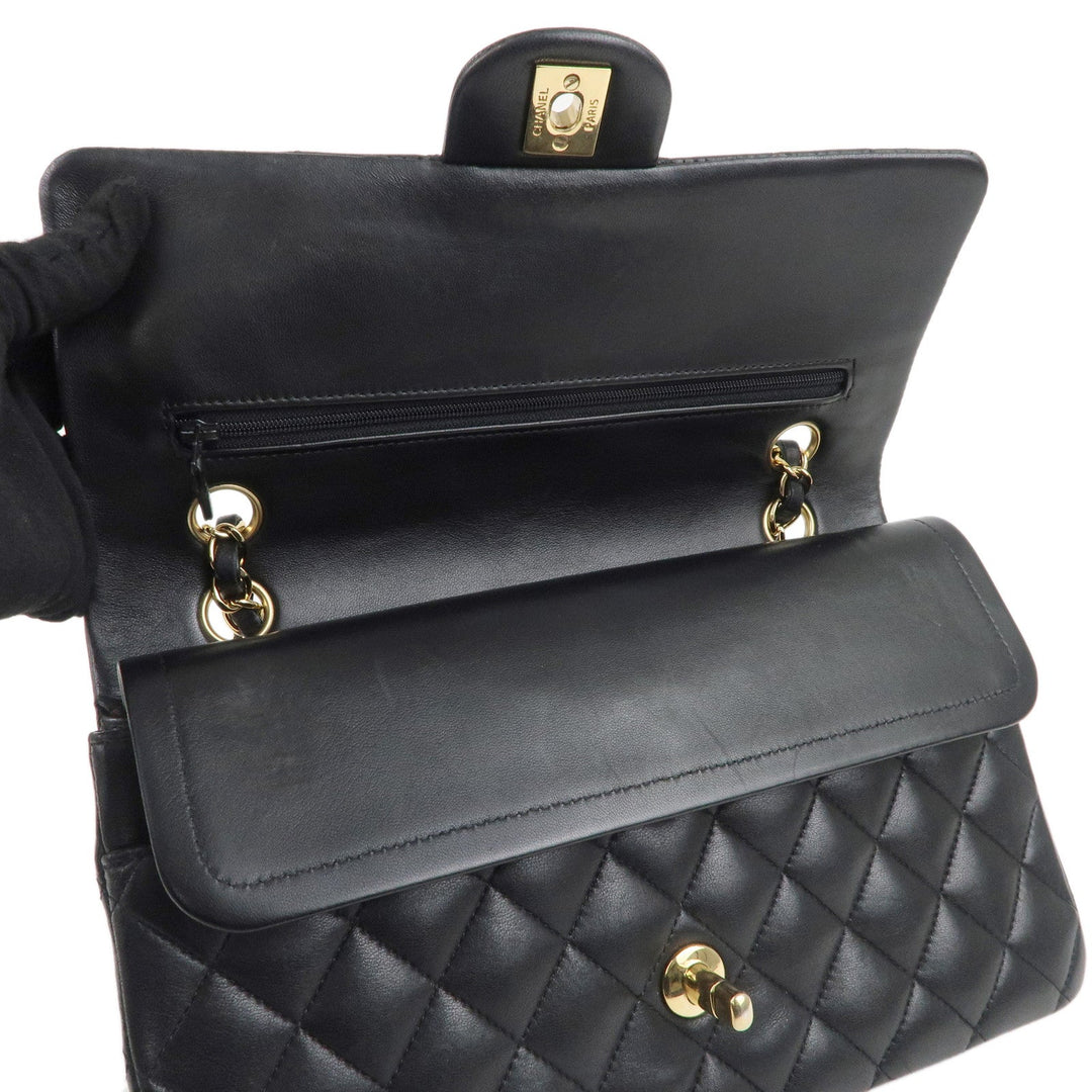 Top Quality Chanel Lamb Skin Matelasse 25 Double Flap Bag Black A01112