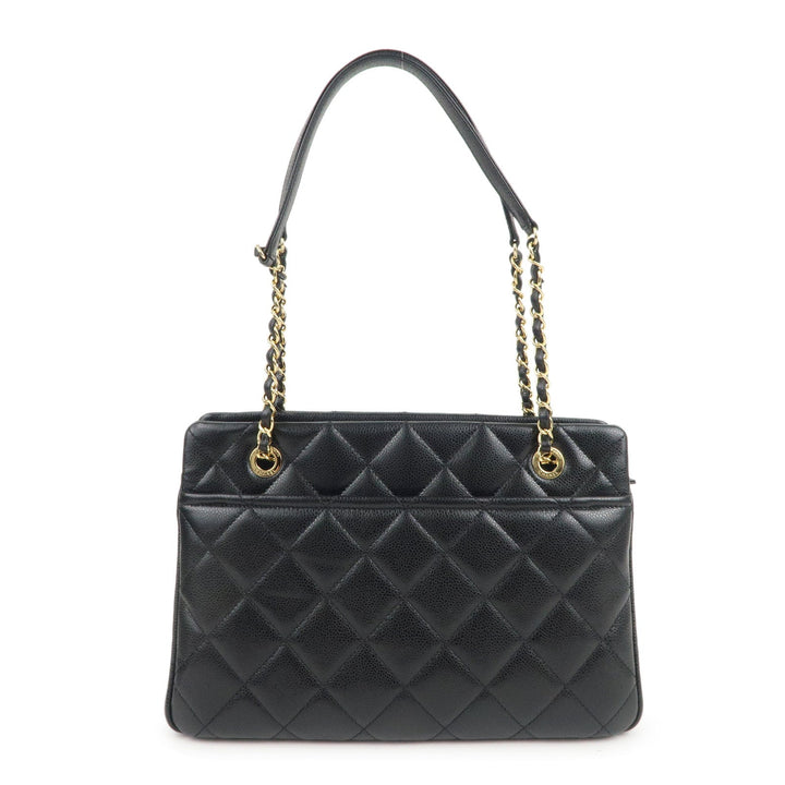 Top Quality Chanel Matelasse Caviar Skin Chain Tote Bag Black A67294