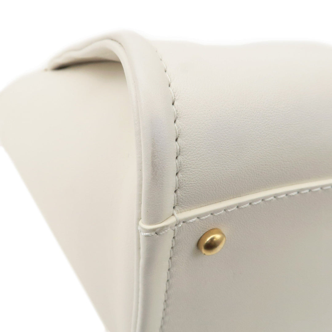 Top Quality Chanel Deauville Leather 2WAY Chain Tote Bag GM White A66941