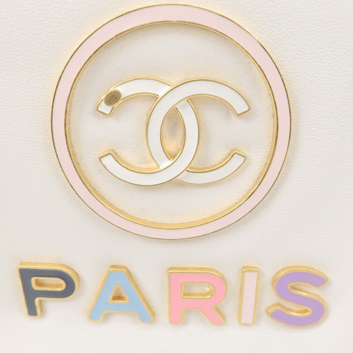 Top Quality Chanel Deauville Leather 2WAY Chain Tote Bag GM White A66941