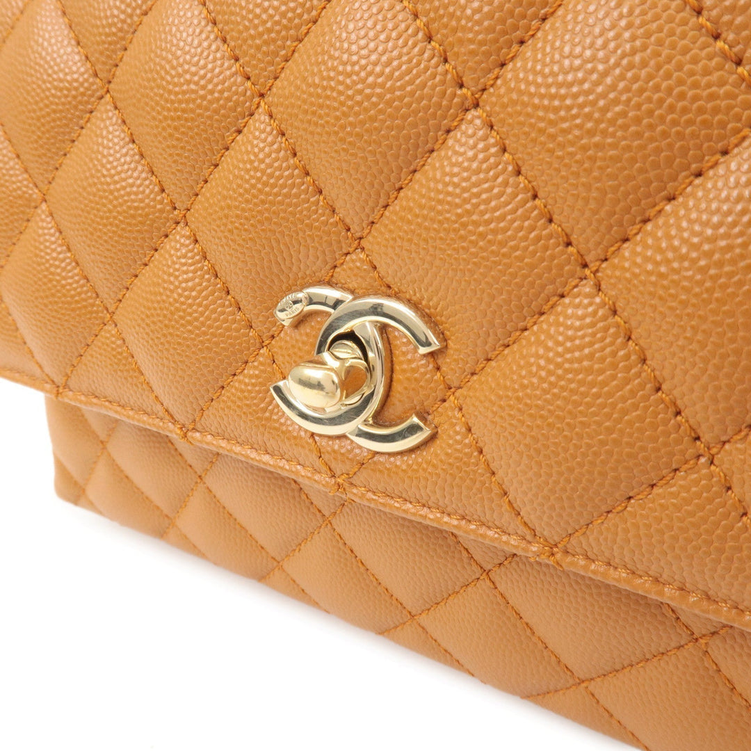 Top Quality Chanel Matelasse Caviar Skin COCO Handle 24 XS Bag Brown A92990