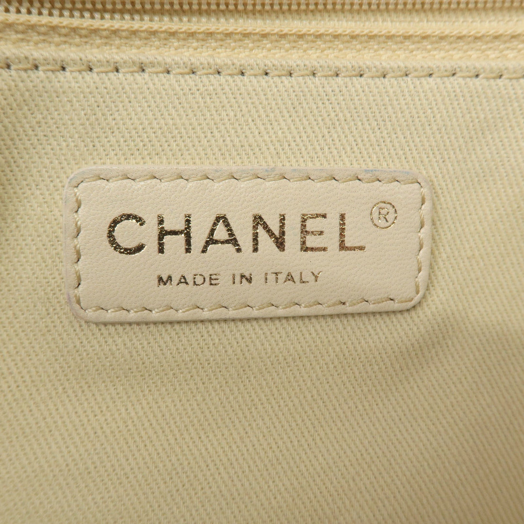Top Quality Chanel Deauville MM Denim Leather Chain Tote Bag Navy A67001