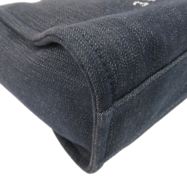 Top Quality Chanel Deauville MM Denim Leather Chain Tote Bag Navy A67001