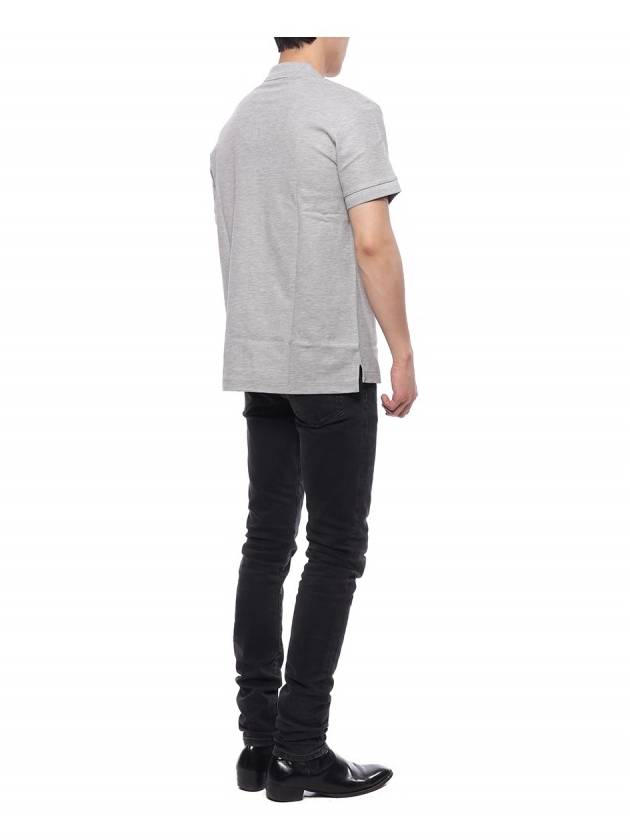 Burberry Men's Monogram Logo Polo Shirt Grey