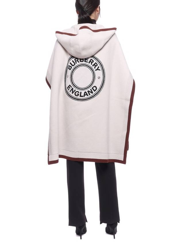 Burberry Logo Wool Cashmere Cape Ivory