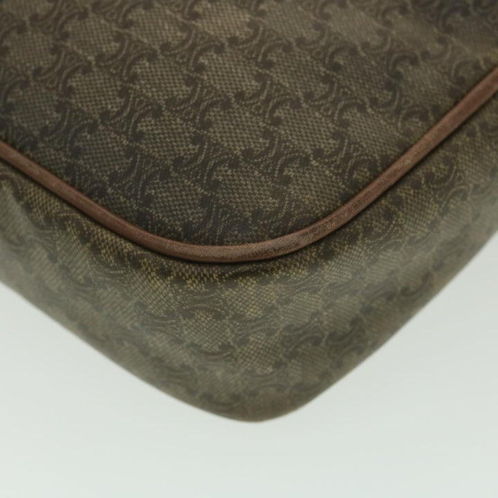 Celine Macadam Canvas Shoulder Bag PVC Leather Beige  37414
