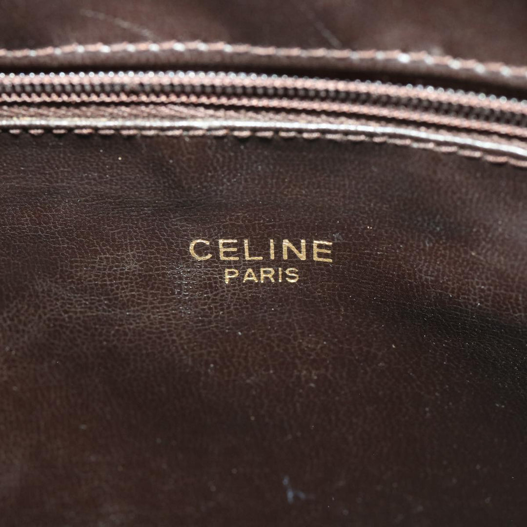 Celine Macadam Canvas Shoulder Bag PVC Leather Beige  37414