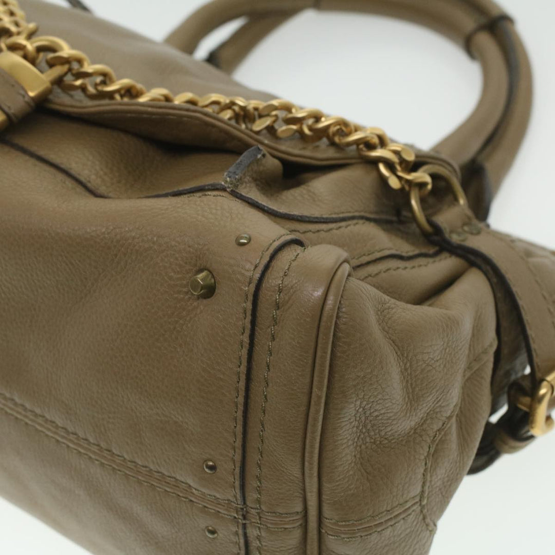 Chloe Hand Bag Leather Gray 37541