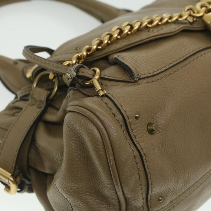 Chloe Hand Bag Leather Gray 37541