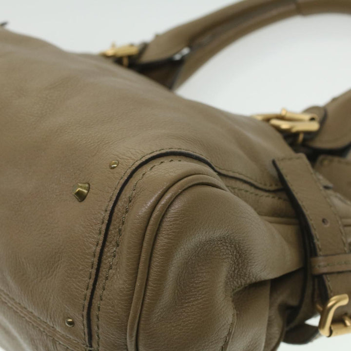 Chloe Hand Bag Leather Gray 37541
