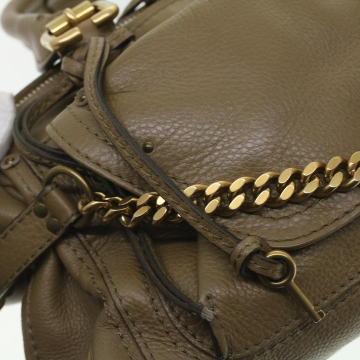 Chloe Hand Bag Leather Gray 37541