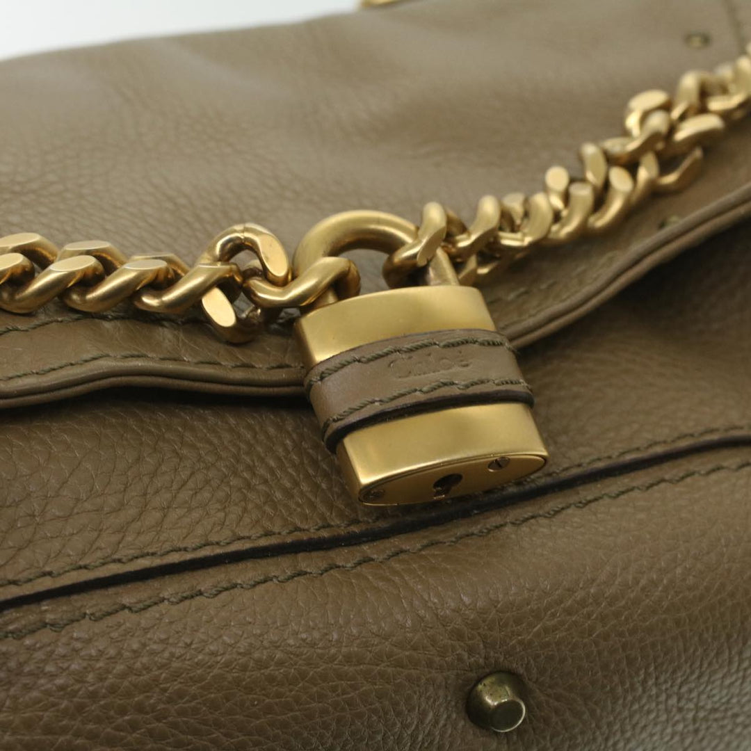 Chloe Hand Bag Leather Gray 37541