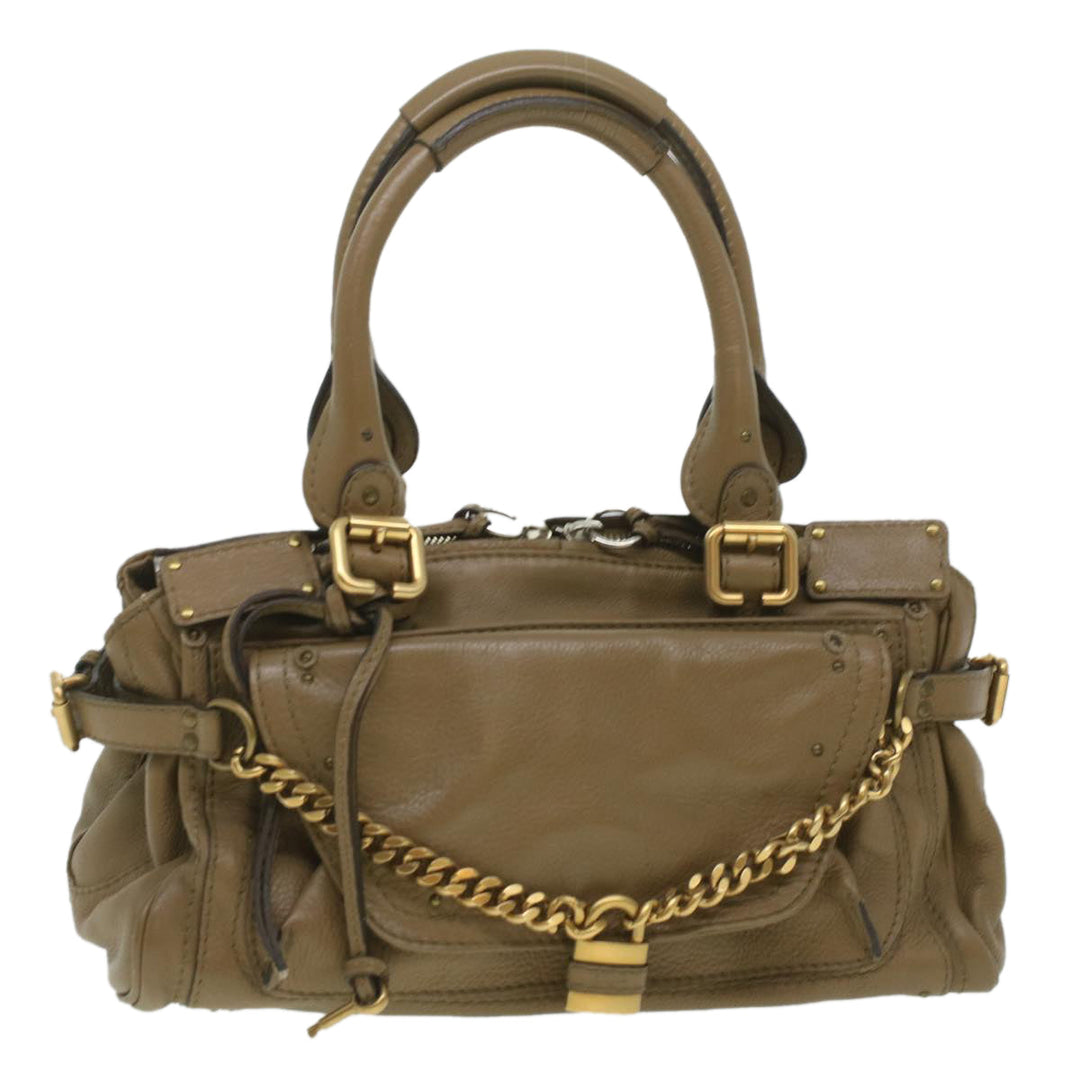 Chloe Hand Bag Leather Gray 37541