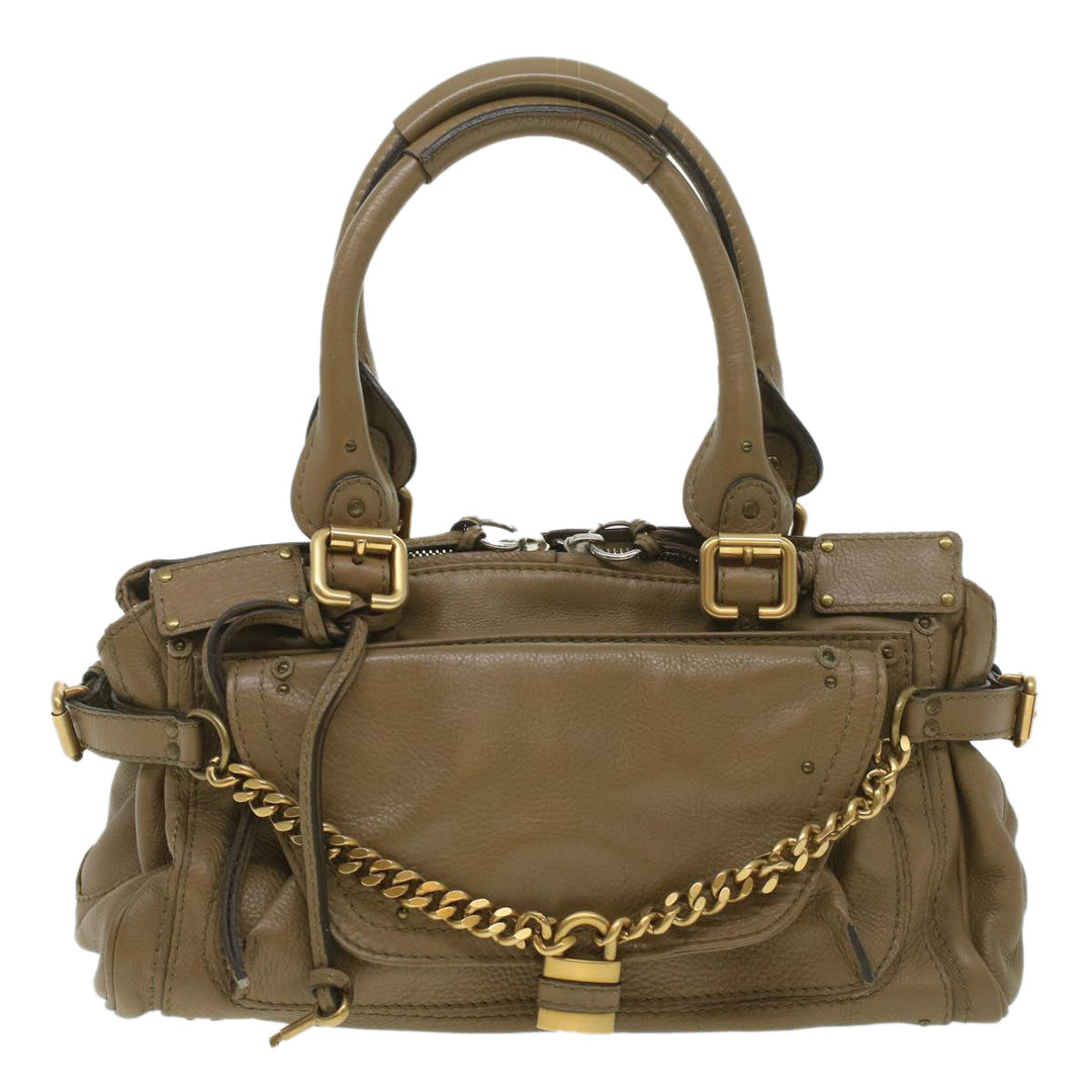 Chloe Hand Bag Leather Gray 37541