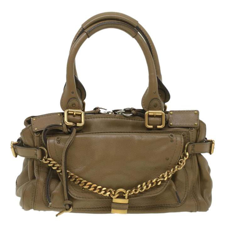 Chloe Hand Bag Leather Gray 37541