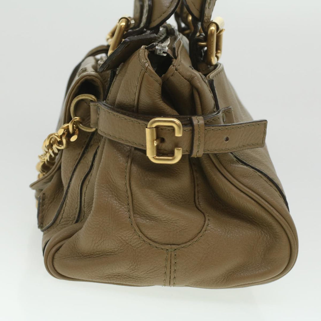 Chloe Hand Bag Leather Gray 37541