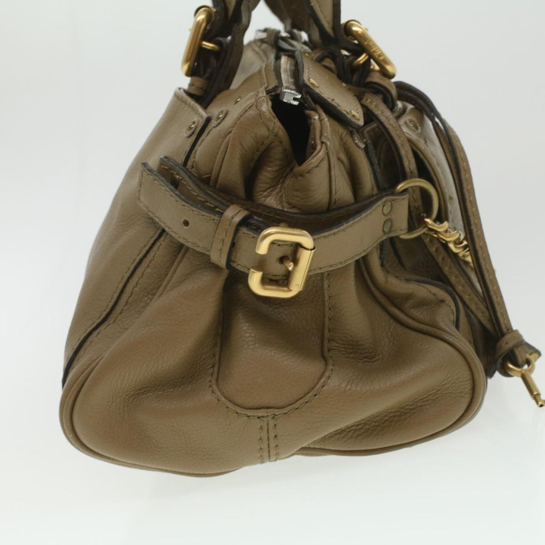 Chloe Hand Bag Leather Gray 37541