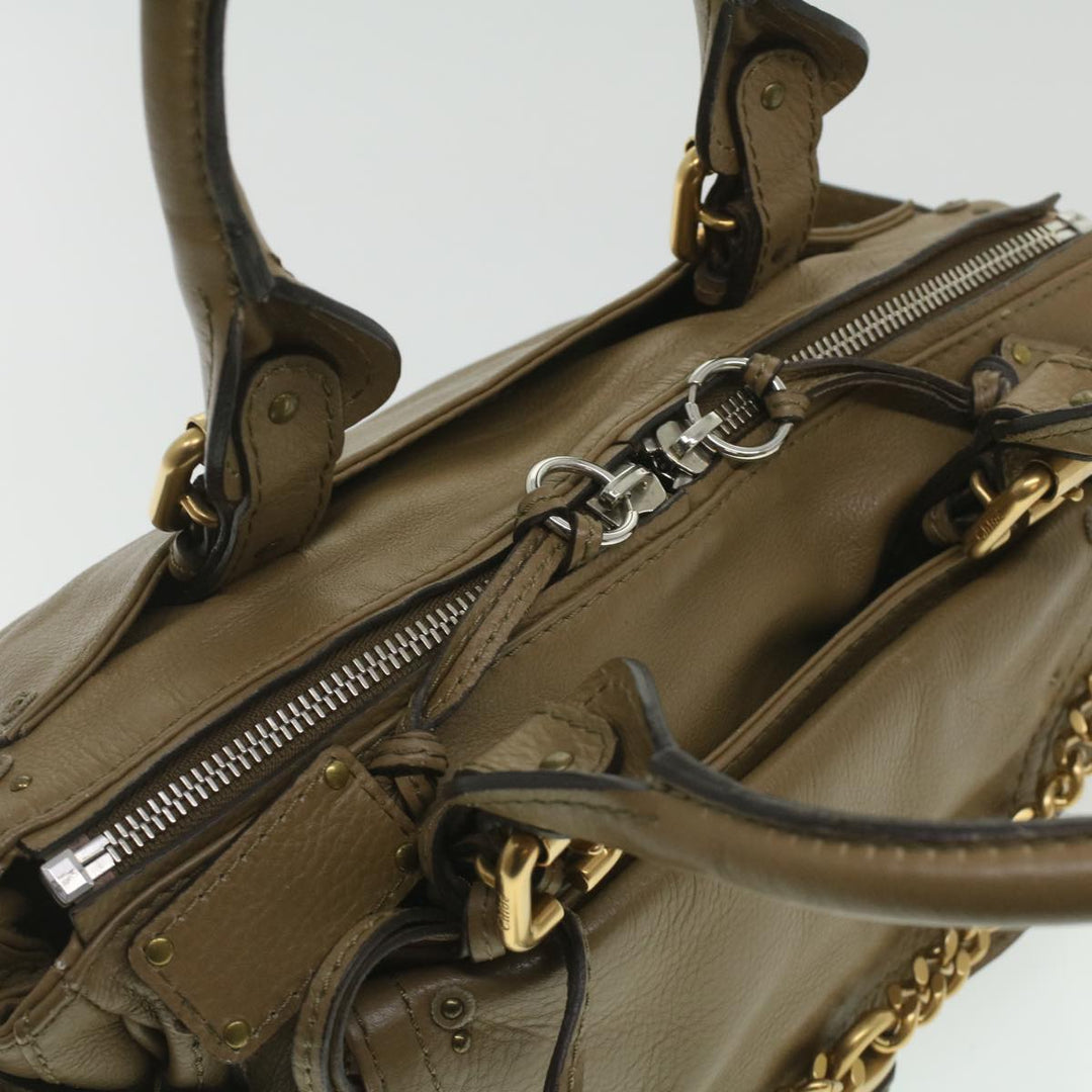 Chloe Hand Bag Leather Gray 37541