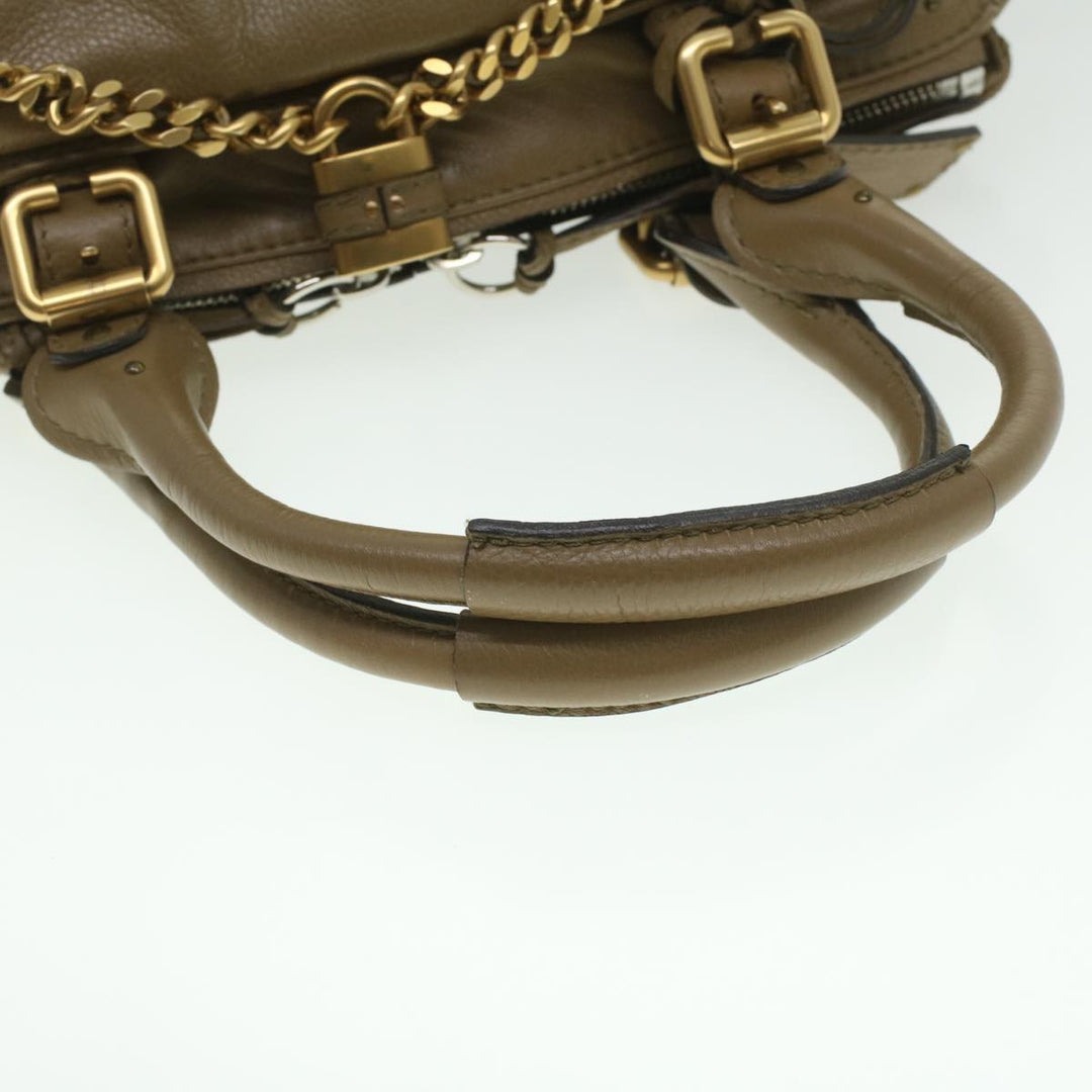 Chloe Hand Bag Leather Gray 37541