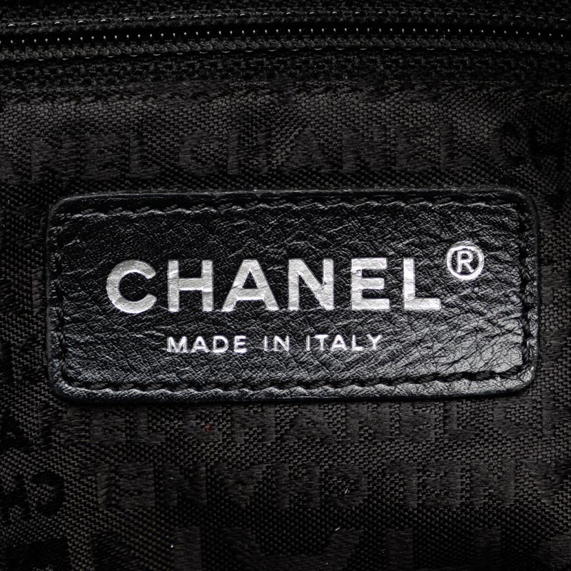Top Quality Chanel Chocolate Bar Logo  Mini Boston Bag Handbag Black Canvas  CHANEL
