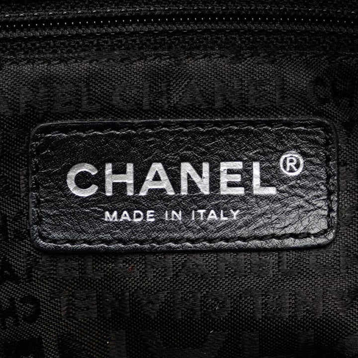 Top Quality Chanel Chocolate Bar Logo  Mini Boston Bag Handbag Black Canvas  CHANEL