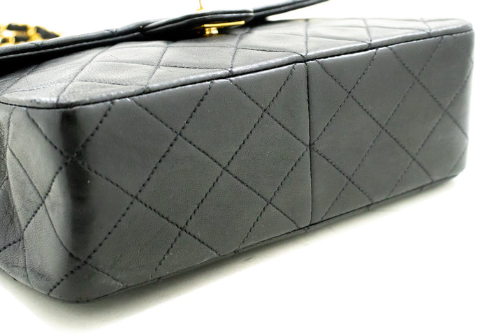 Chanel Mini Square Small Chain Shoulder Bag Crossbody Black Lamb