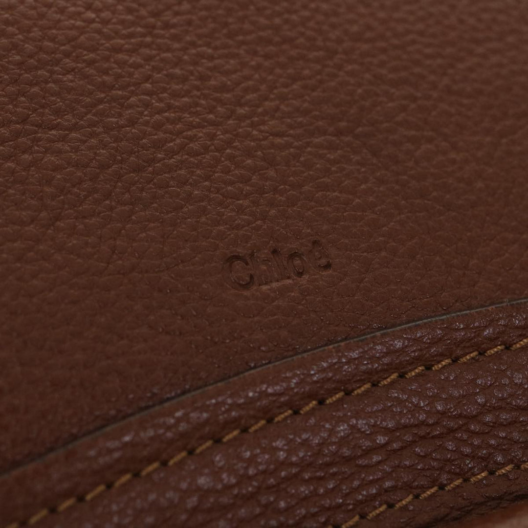 Chloe Paraty Hand Bag Leather 2way Brown 37965