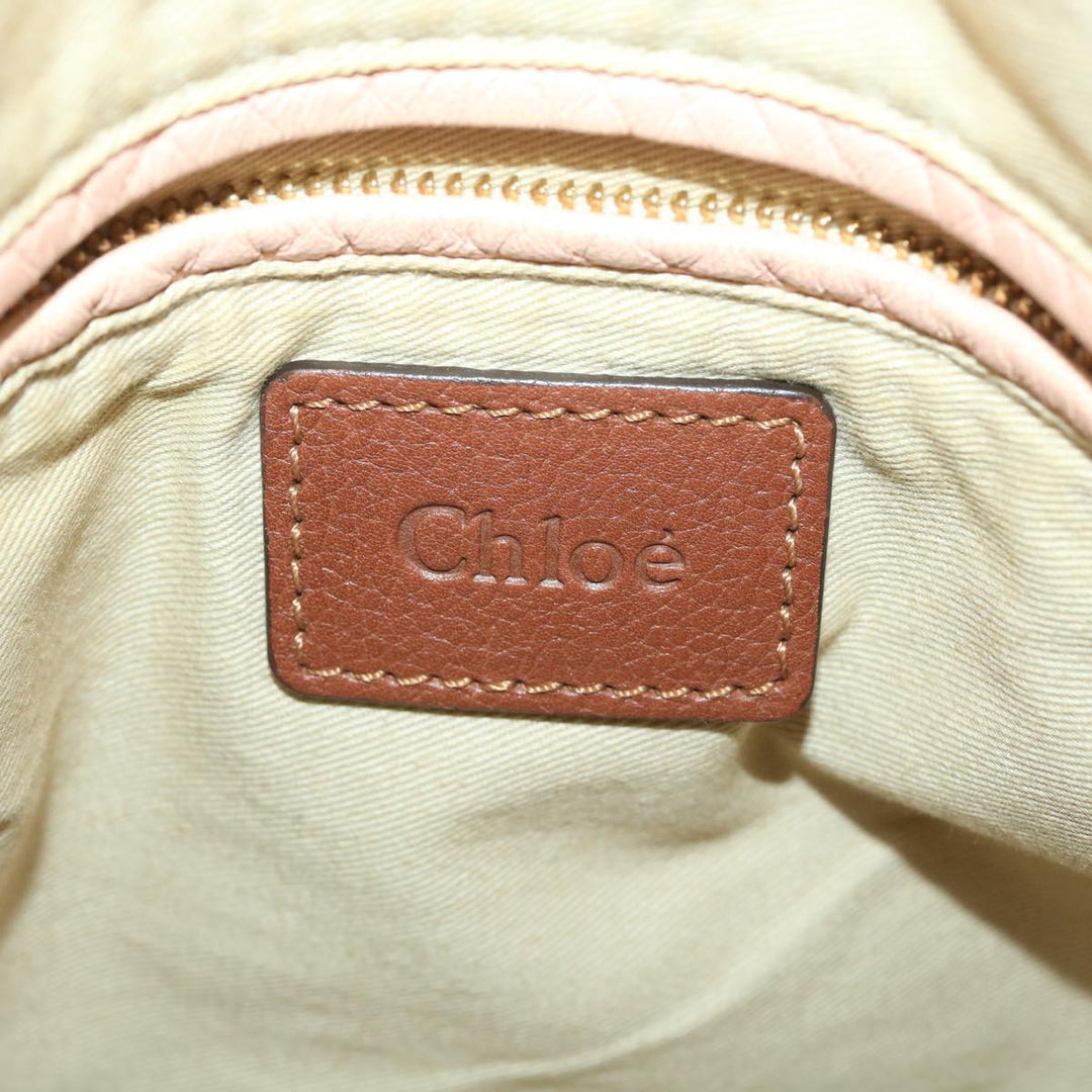 Chloe Paraty Hand Bag Leather 2way Brown 37965