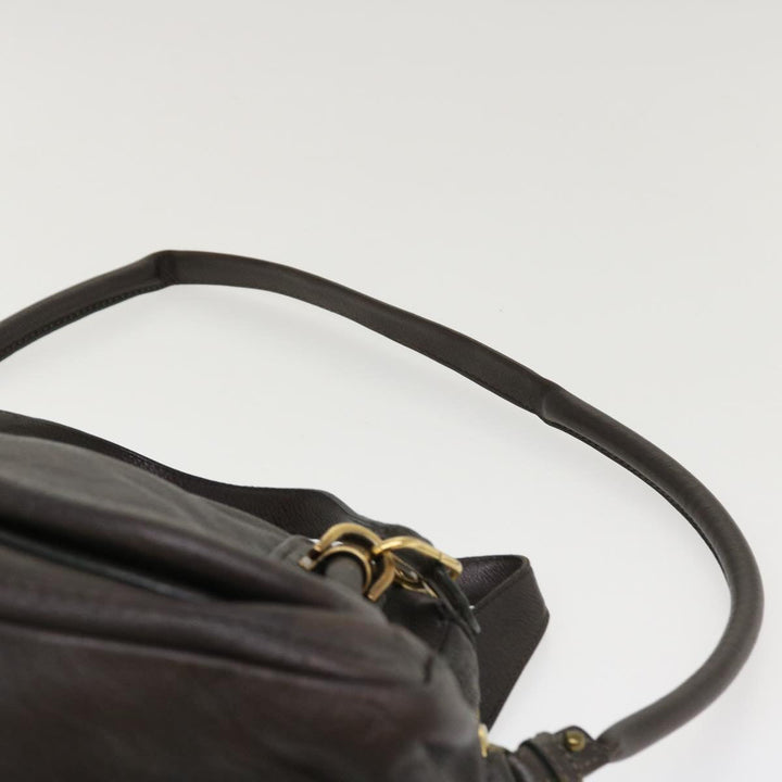 Chloe Paraty Hand Bag Leather 2way Gray 02-11-50 37966