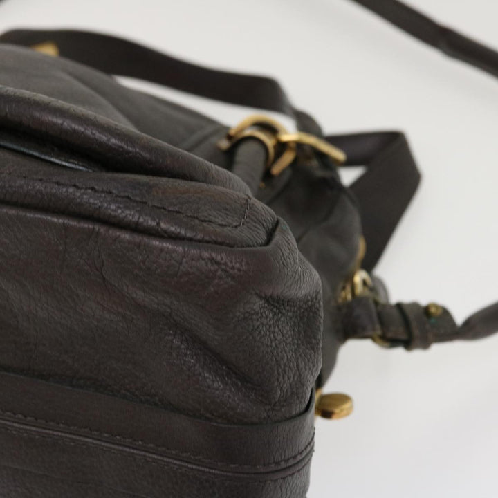 Chloe Paraty Hand Bag Leather 2way Gray 02-11-50 37966
