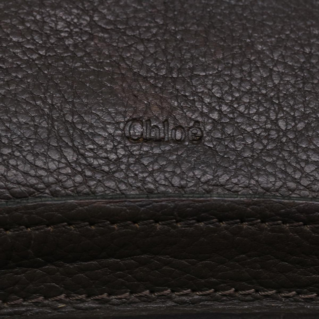 Chloe Paraty Hand Bag Leather 2way Gray 02-11-50 37966