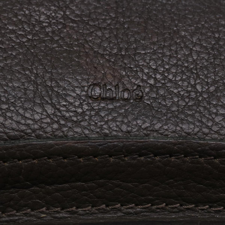Chloe Paraty Hand Bag Leather 2way Gray 02-11-50 37966