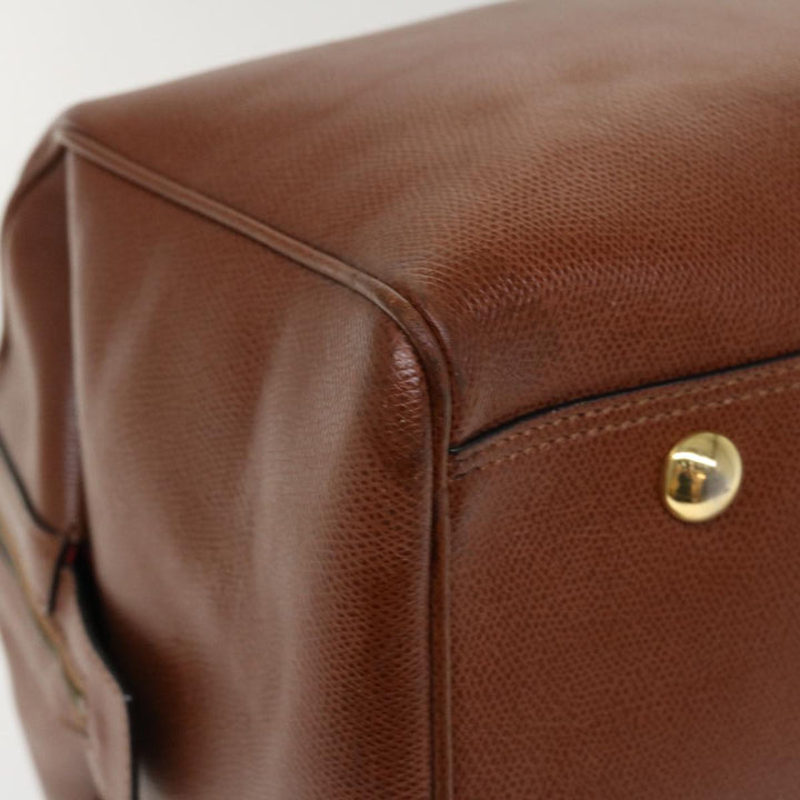 Celine Boston Bag Leather 2way Brown  37996