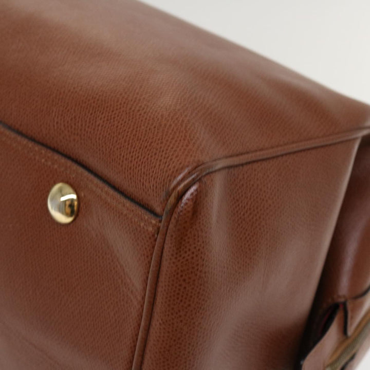 Celine Boston Bag Leather 2way Brown  37996
