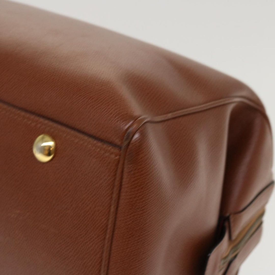 Celine Boston Bag Leather 2way Brown  37996