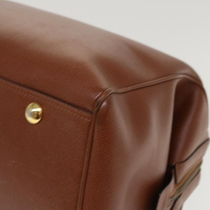Celine Boston Bag Leather 2way Brown  37996