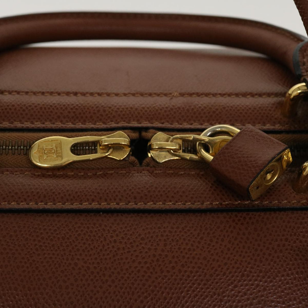 Celine Boston Bag Leather 2way Brown  37996