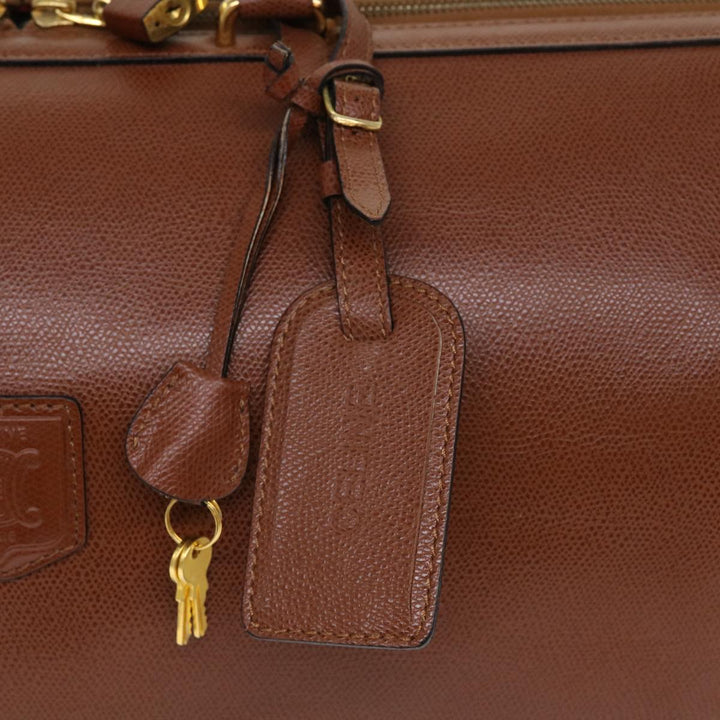 Celine Boston Bag Leather 2way Brown  37996
