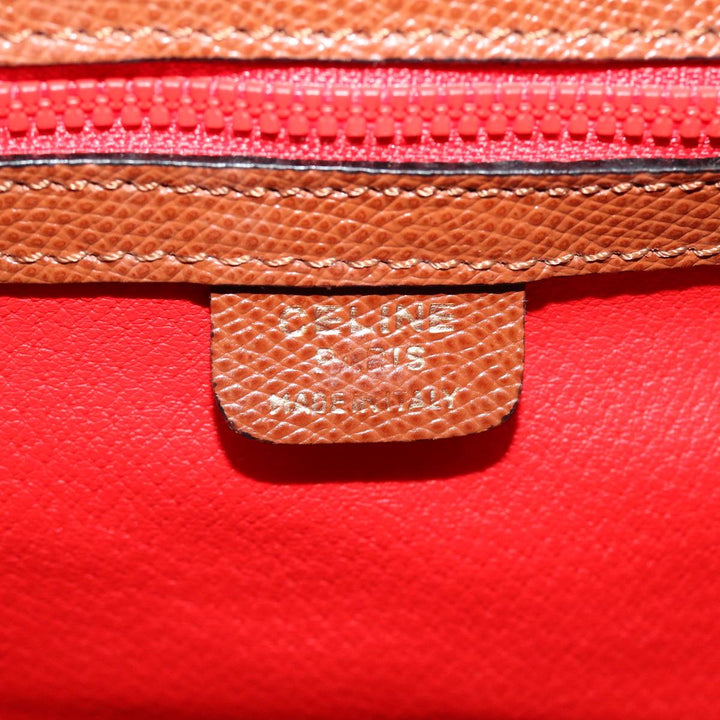 Celine Boston Bag Leather 2way Brown  37996