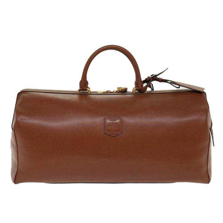 Celine Boston Bag Leather 2way Brown  37996