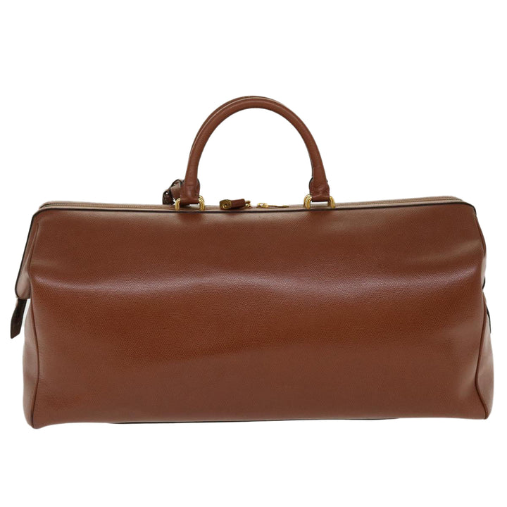 Celine Boston Bag Leather 2way Brown  37996