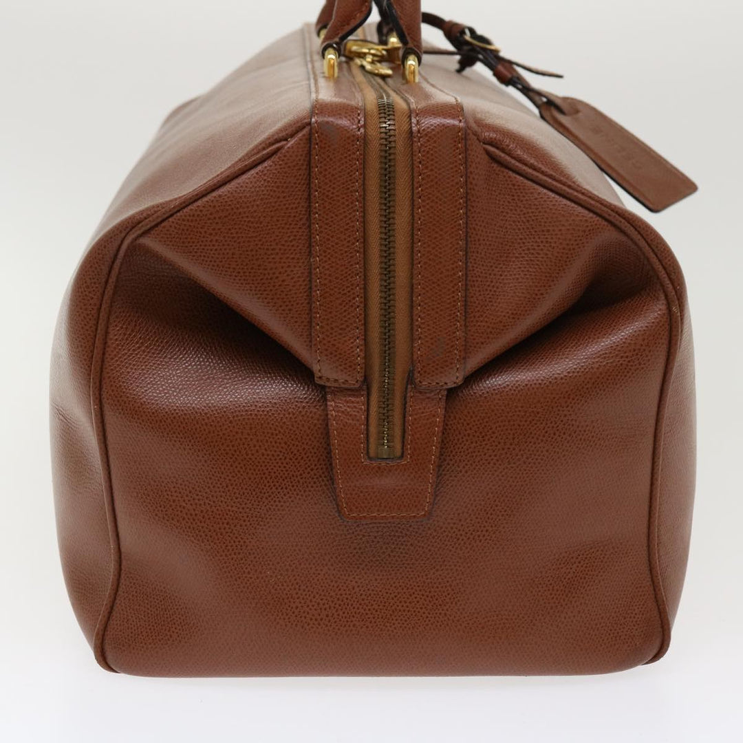Celine Boston Bag Leather 2way Brown  37996