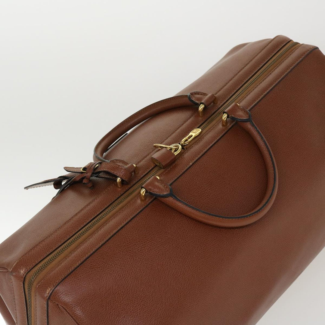 Celine Boston Bag Leather 2way Brown  37996