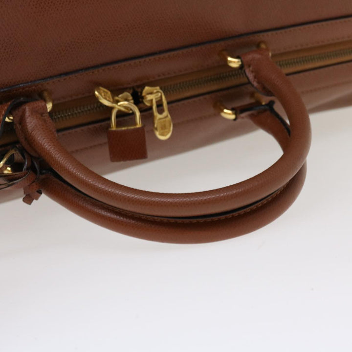 Celine Boston Bag Leather 2way Brown  37996
