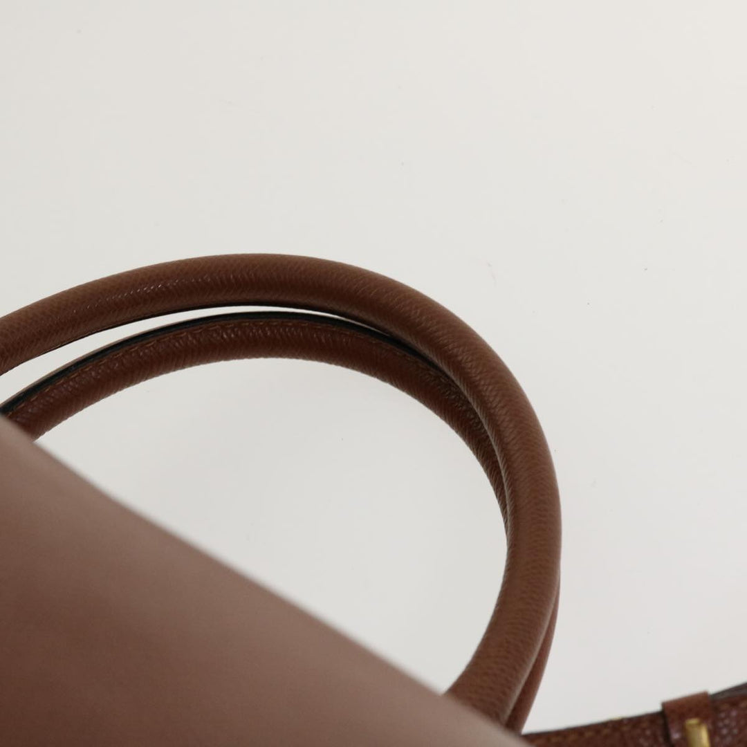 Celine Boston Bag Leather 2way Brown  37996