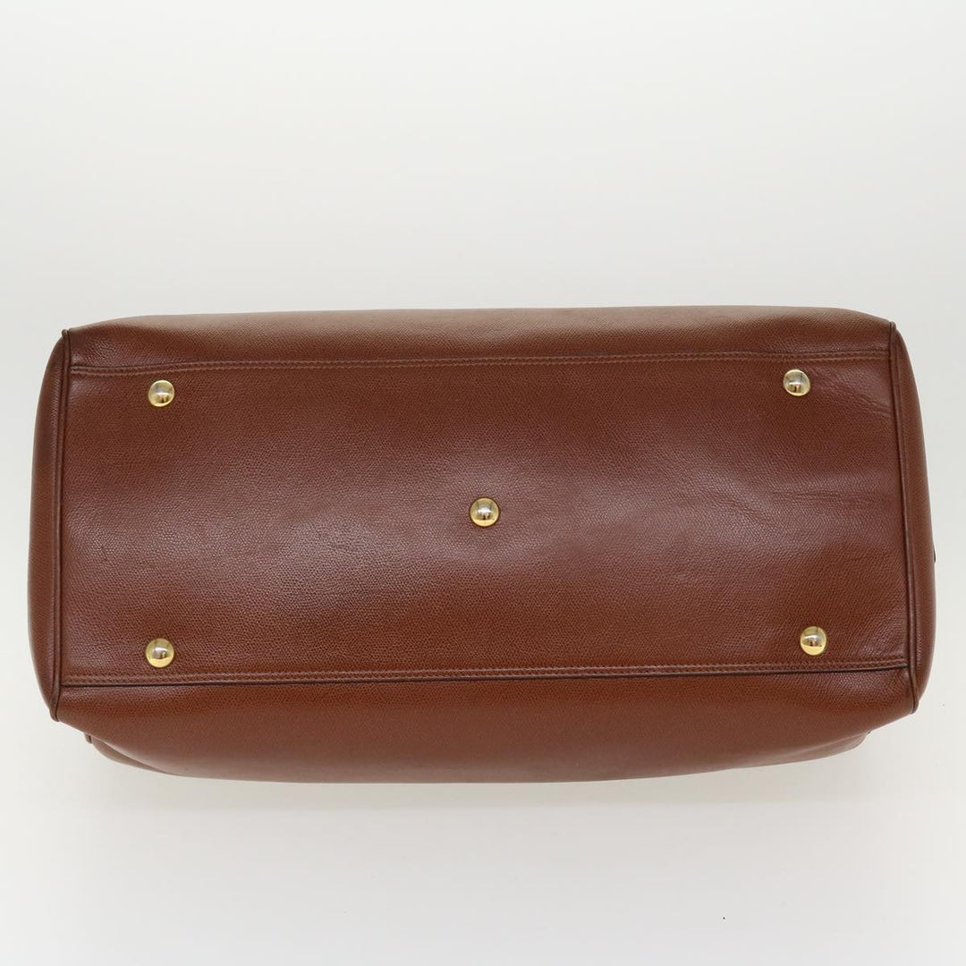 Celine Boston Bag Leather 2way Brown  37996