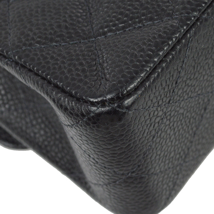 Top Quality Chanel 2000-2002 Black Caviar Small Classic Double Flap Bag
