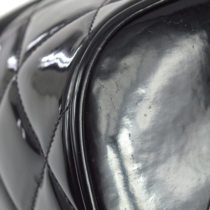Top Quality Chanel 1994-1996 Black Patent Leather Heart Mirror Vanity Handbag