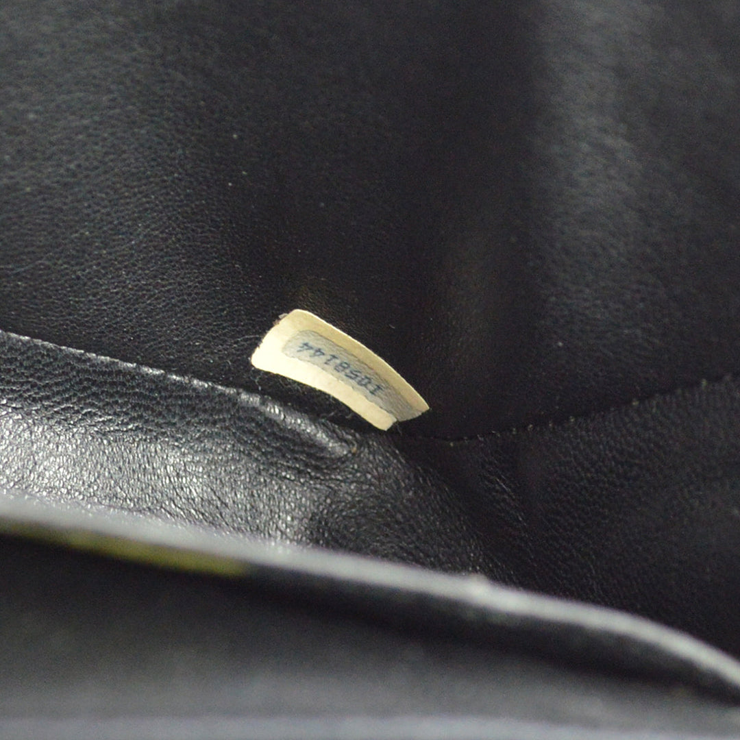 Top Quality Chanel 1989-1991 Black Lizard Chain Shoulder Bag