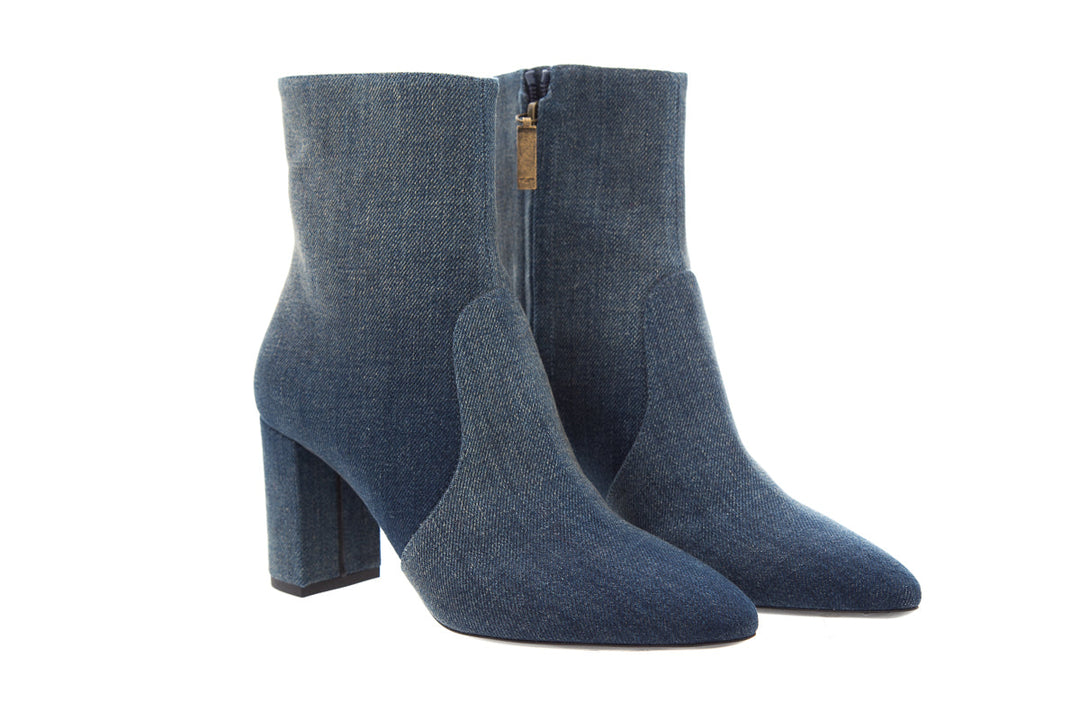 Saint Laurent Denim Heel Booties SZ 38